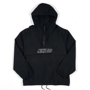 Nike SB Dri-FIT Anorak Skate 1/2 Zip Hooded Jacket Black Size Medium FV7343-010